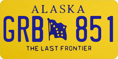 AK license plate GRB851