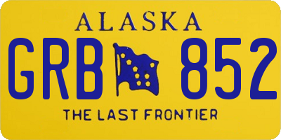 AK license plate GRB852