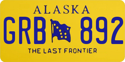 AK license plate GRB892