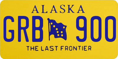 AK license plate GRB900