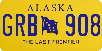 AK license plate GRB908