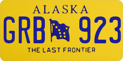 AK license plate GRB923