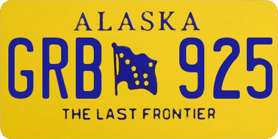 AK license plate GRB925