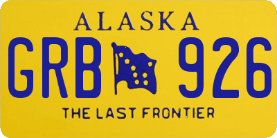 AK license plate GRB926