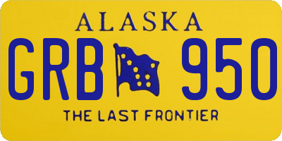 AK license plate GRB950