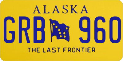 AK license plate GRB960