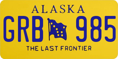 AK license plate GRB985