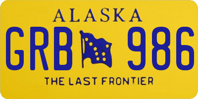 AK license plate GRB986