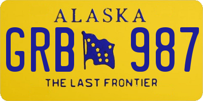 AK license plate GRB987