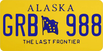 AK license plate GRB988