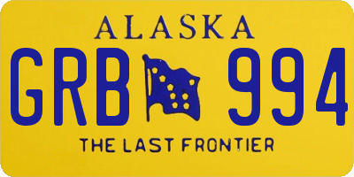 AK license plate GRB994