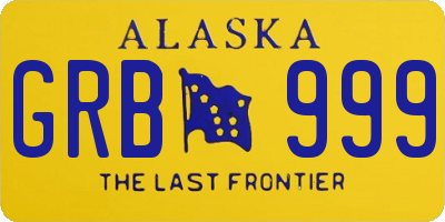 AK license plate GRB999