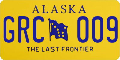 AK license plate GRC009