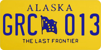 AK license plate GRC013