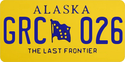 AK license plate GRC026