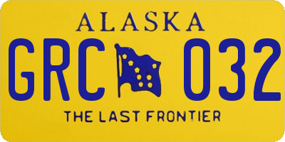 AK license plate GRC032