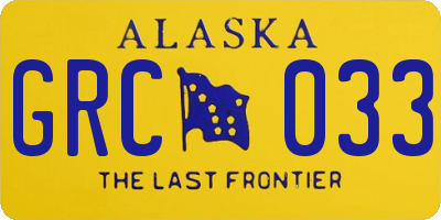 AK license plate GRC033