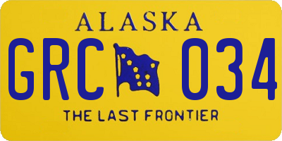 AK license plate GRC034