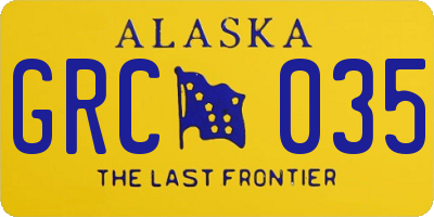 AK license plate GRC035