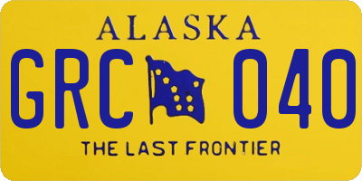AK license plate GRC040