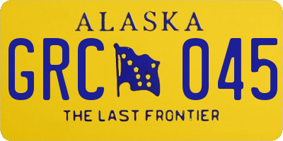 AK license plate GRC045