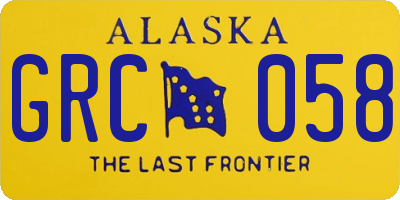 AK license plate GRC058