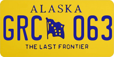 AK license plate GRC063