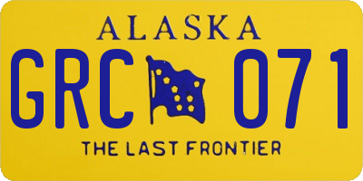 AK license plate GRC071