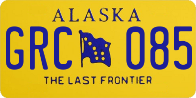 AK license plate GRC085