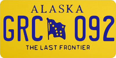 AK license plate GRC092