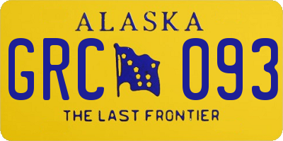 AK license plate GRC093