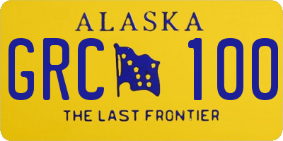 AK license plate GRC100