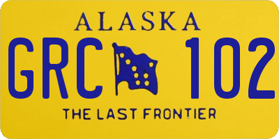 AK license plate GRC102