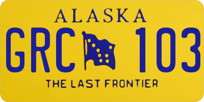 AK license plate GRC103