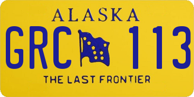 AK license plate GRC113