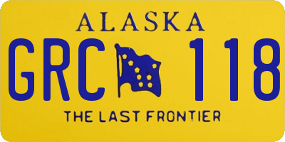 AK license plate GRC118