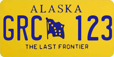 AK license plate GRC123