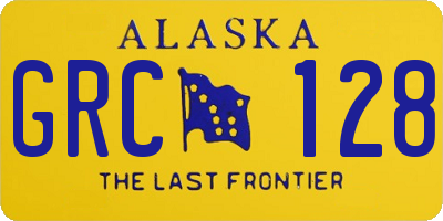 AK license plate GRC128