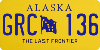 AK license plate GRC136