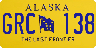 AK license plate GRC138