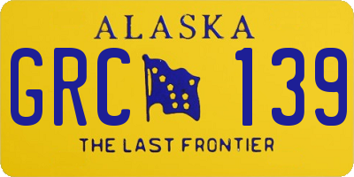 AK license plate GRC139