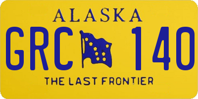 AK license plate GRC140