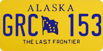 AK license plate GRC153