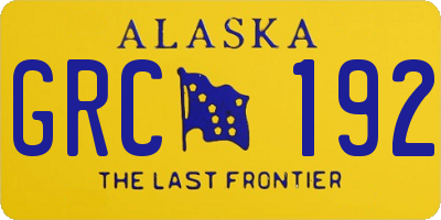 AK license plate GRC192