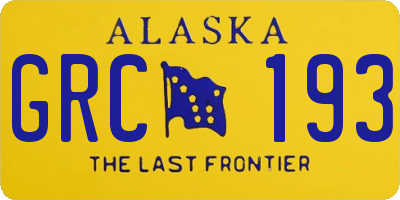 AK license plate GRC193