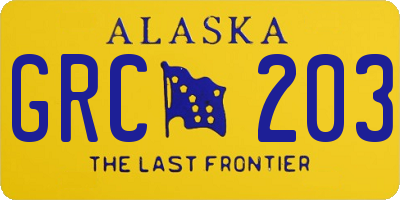 AK license plate GRC203