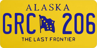 AK license plate GRC206