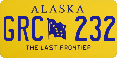 AK license plate GRC232