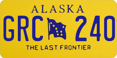 AK license plate GRC240