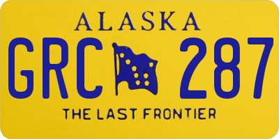 AK license plate GRC287